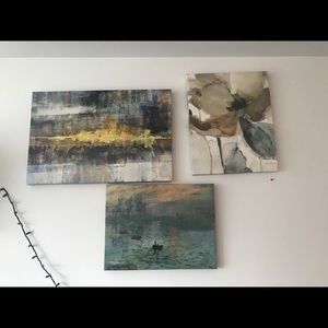 3 pieces of canvas painting wall art